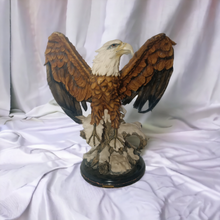 Load image into Gallery viewer, Eagle Statue Resin Glass Eyes on Wood Base 65cm Fine Art Collection
