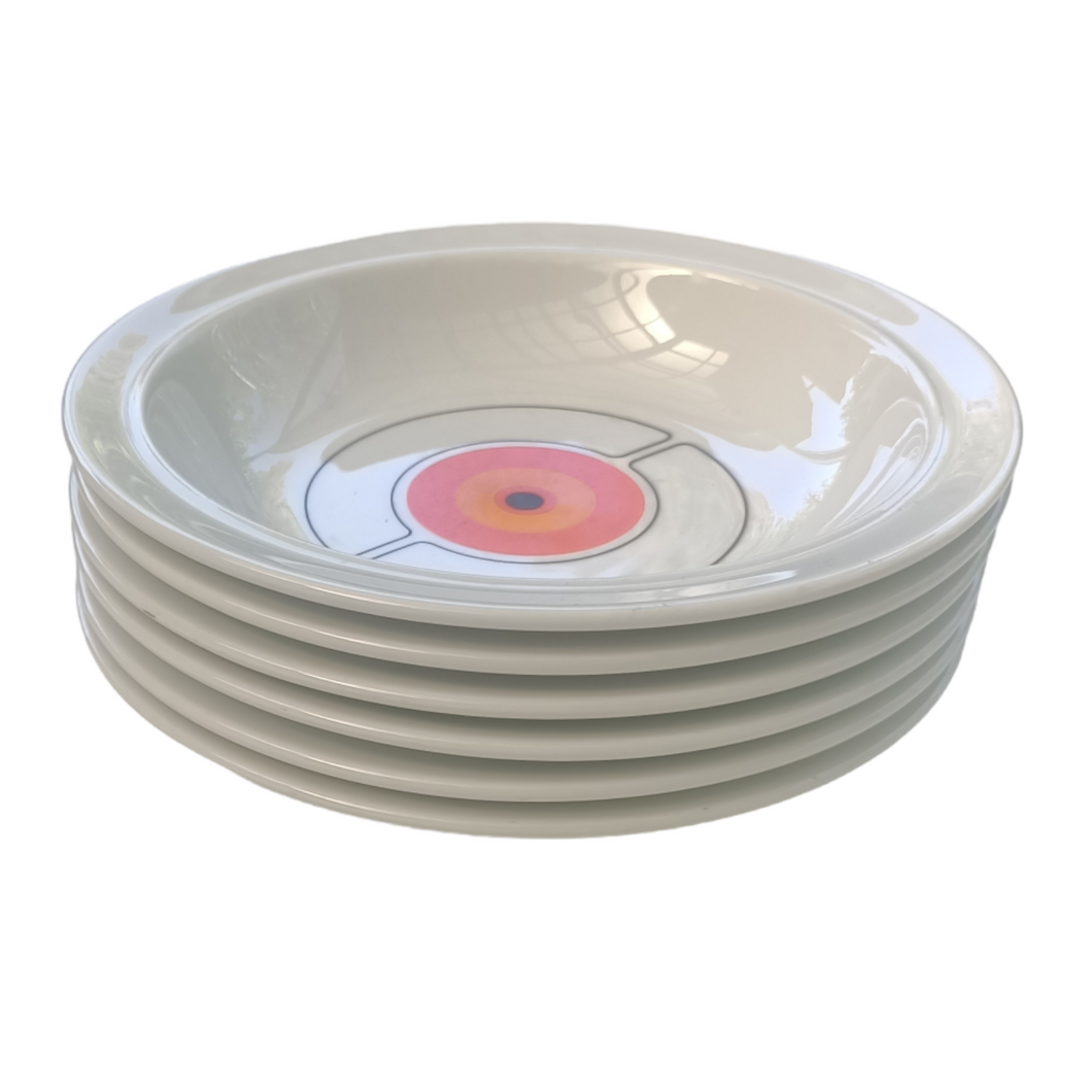 'Eclipse' bowls by Thomas, German 70s ceramic soup rim bowls