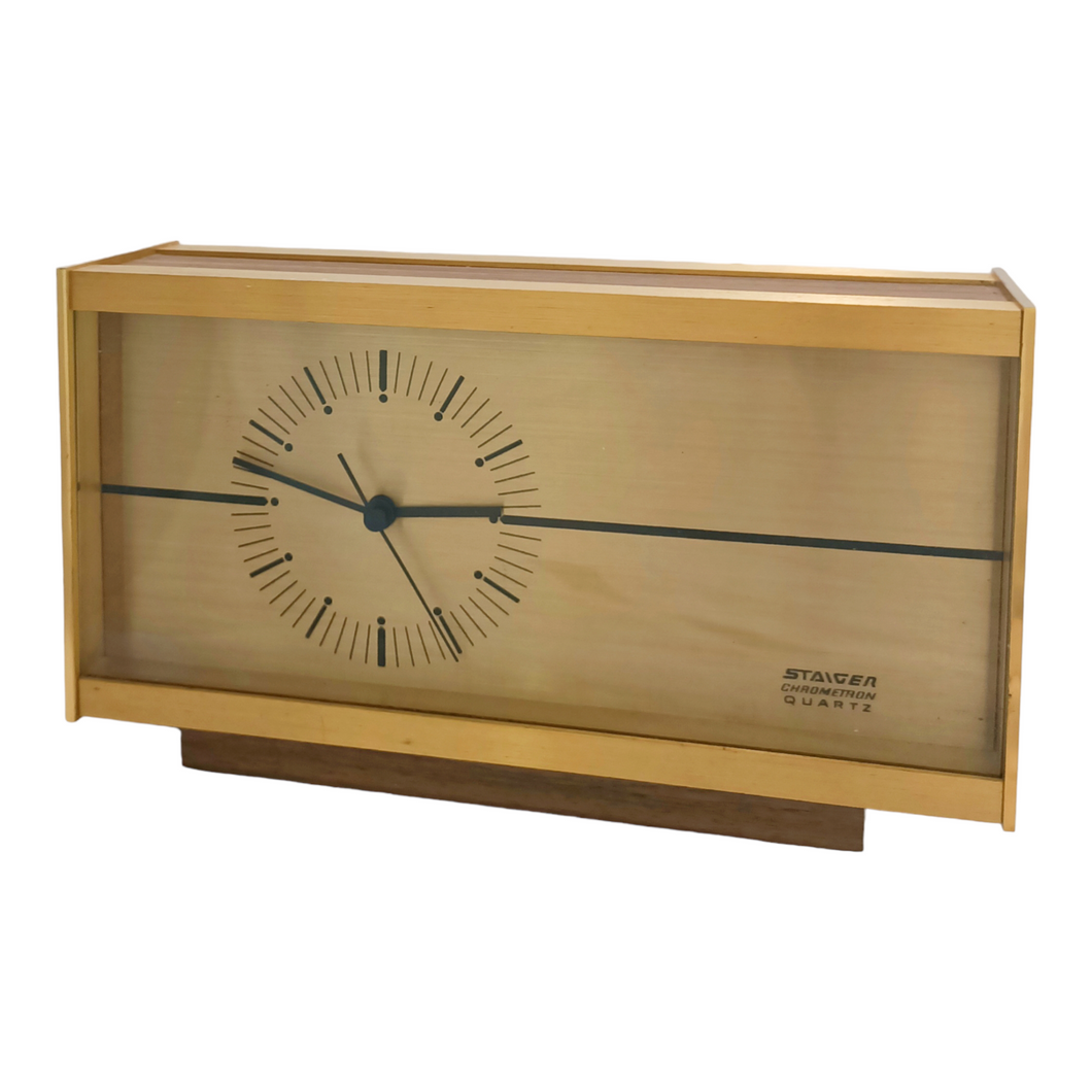 Brass Staiger Chrometron Quartz Mantle/Desk Clock '60s