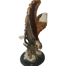 Load image into Gallery viewer, Eagle Statue Resin Glass Eyes on Wood Base 65cm Fine Art Collection

