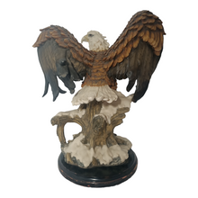 Load image into Gallery viewer, Eagle Statue Resin Glass Eyes on Wood Base 65cm Fine Art Collection
